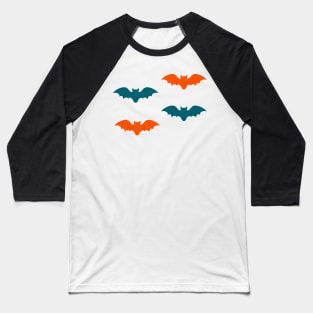 Bats Tile (Blue and Orange) Baseball T-Shirt